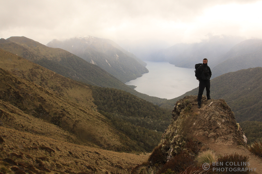 Pete above the South Arm of Lake Te Anau